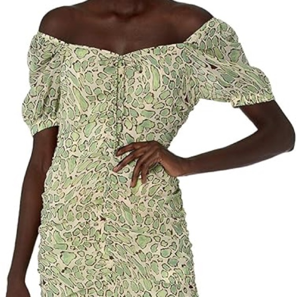 J.O.A. Green Leopard Print Dress